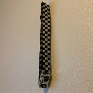 Checkered Black and White Seat Belt Buckle Belt